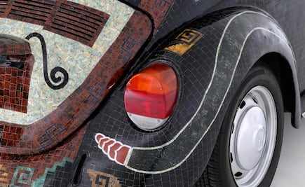 “Teotihuacan VW Bug” decorated with 480 pounds of jade and quartz arrives in Germany