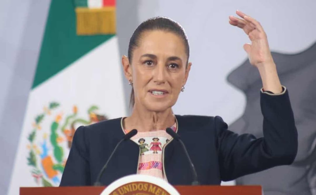 La presidenta Claudia Sheinbaum durante la mañanera en diciembre del 2025. Foto: Luis Camacho / EL UNIVERSAL