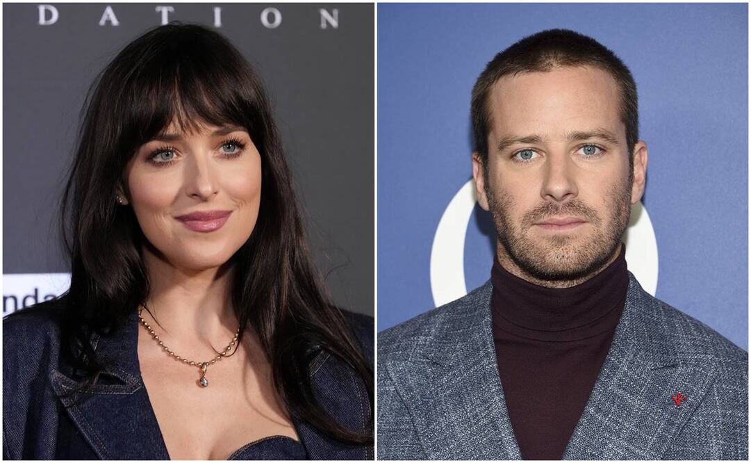Dakota Johnson y Armie Hammer. Foto: AP.