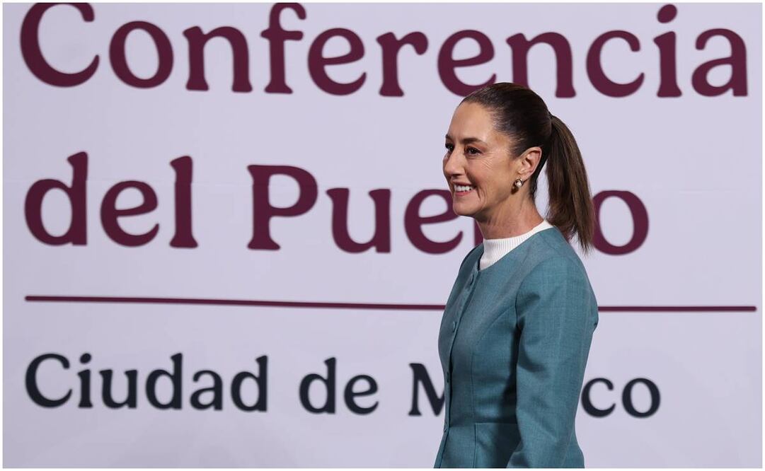 Claudia Sheinbaum, presidenta de México, durante su conferencia del 14 de enero del 2025. Foto: Diego Simón / EL UNIVERSAL
