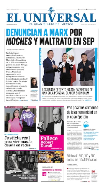 Portada impresa del 17 de febrero de 2026