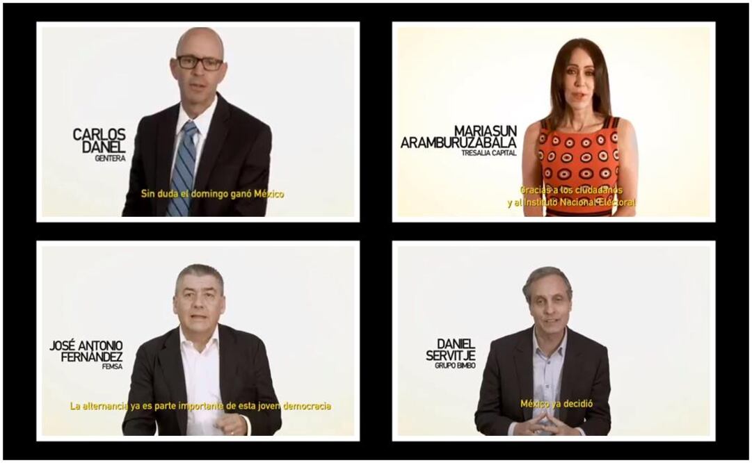 Empresarios cierran filas con AMLO ahora en video. Foto: Especial