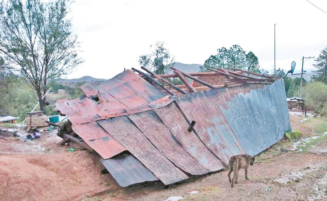 De acuerdo con Protección Civil, en San Pedro Totolapan sufrieron afectaciones parciales cerca de 10 viviendas, dos con pérdida total. Foto: Cortesía.
