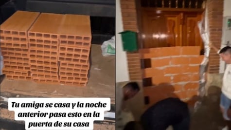 Amigos sellan la puerta de la casa de una novia para evitar que se case, pero el final es sorprendente