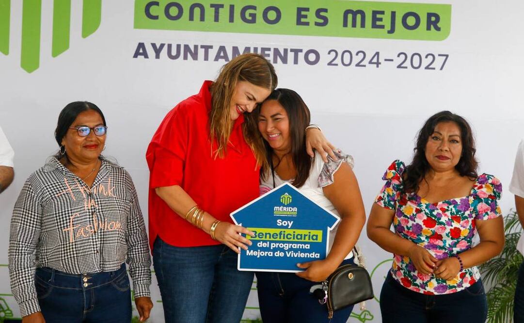 La alcaldesa de Mérida, Cecilia Patrón Laviada, entregó más de 300 acciones de vivienda en el sur de Yucatán (20/02/2025). Foto: Especial