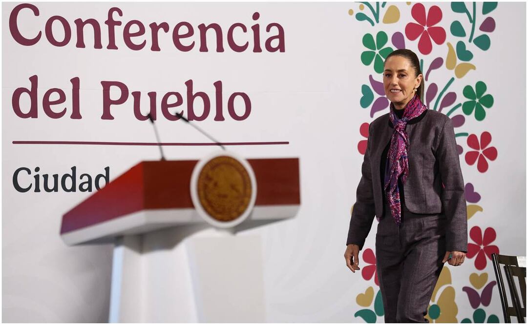 Claudia Sheinbaum durante su mañanera del 7 de enero del 2025. Foto: Diego Simón / EL UNIVERSAL