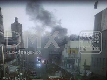 Reportan incendio en Plaza TechnoPark en Centro Histórico