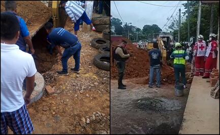 Mueren 3 trabajadores al quedar sepultados por alud en una obra en Amatlán, Veracruz