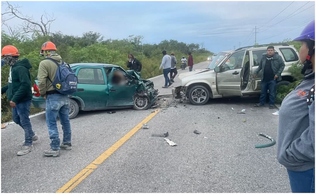 Un choque frontal entre dos automóviles dejó como saldo la muerte de la maestra y también propietaria de un hotel en Yucatán, así como dos mujeres heridas de gravedad (24/01/2025). Foto: Especial