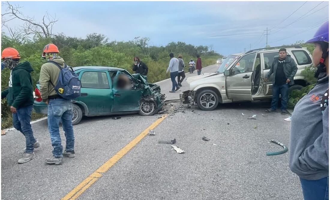 Un choque frontal entre dos automóviles dejó como saldo la muerte de la maestra y también propietaria de un hotel en Yucatán, así como dos mujeres heridas de gravedad (24/01/2025). Foto: Especial