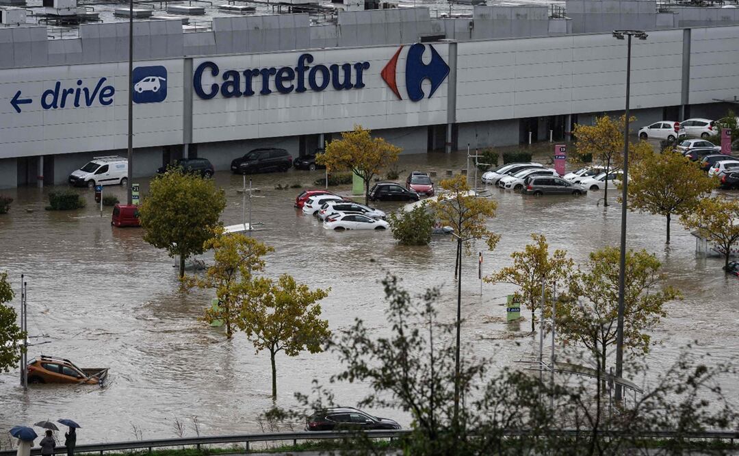 Lluvias torrenciales provocaron inundaciones en la zona centro de Francia. Foto: AFP