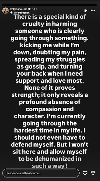 Kelly Osbourne y el mensaje que publicó en sus redes, poco después de su aparición en los Brit Awards 2026, este sábado  28 de febrero.
Foto: Instagram