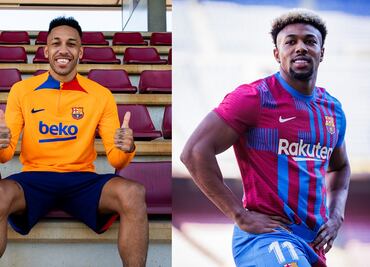 Barcelona presenta oficialmente a Aubameyang y Adama Traoré