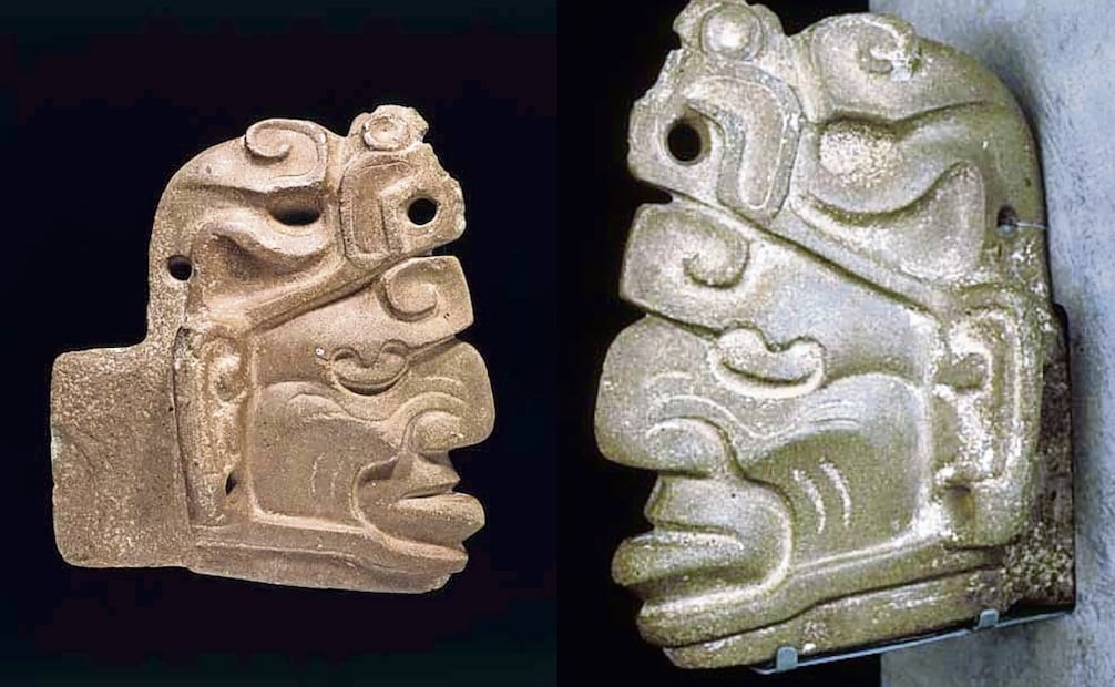 Cabeza de piedra con espiga, hoy en el Museo Peabody, de Harvard. Fotos: Especial