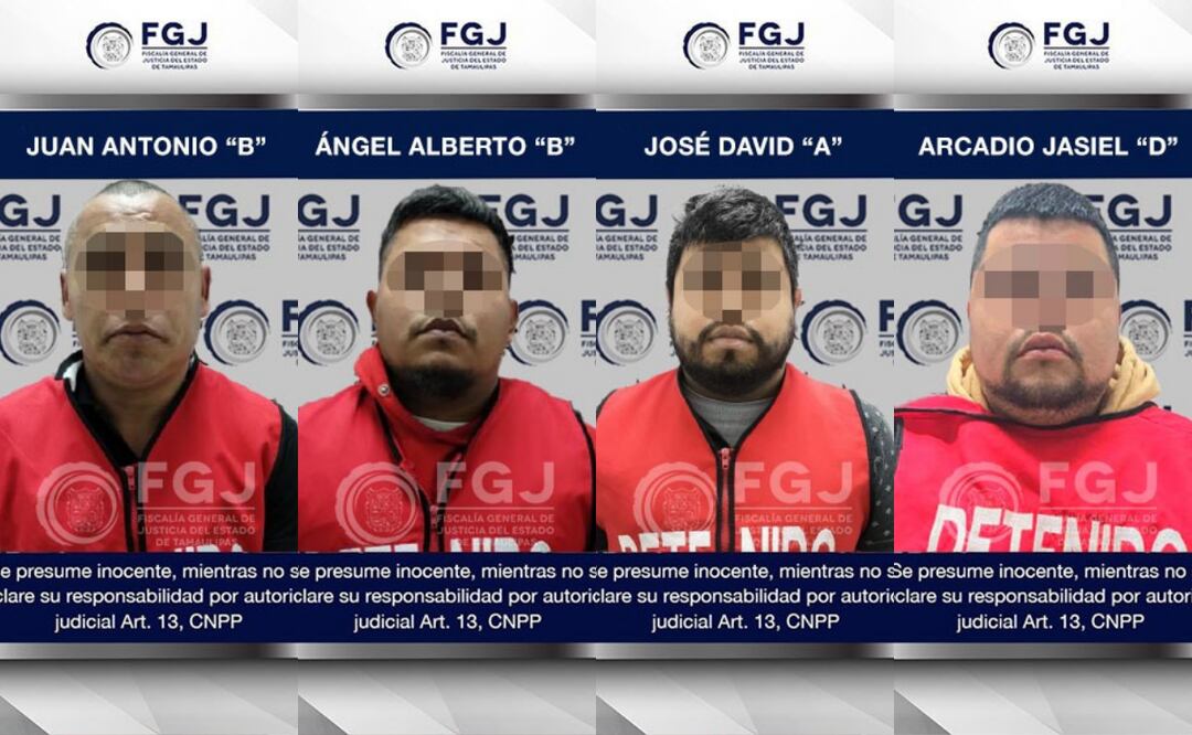 Detenidos por privación de la libertad de 4 migrantes en Reynosa, Tamaulipas (30/01/2025). Foto: Especial