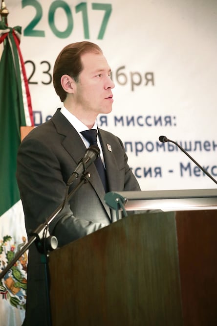 Colaboración. El ministro ruso Denis Manturov dijo que su país ofrece apoyo a México en proyectos energéticos (ALEJANDRA LEYVA. EL UNIVERSAL)