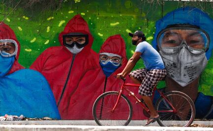 Con mural, grafitero yucateco rinde homenaje a personal médico