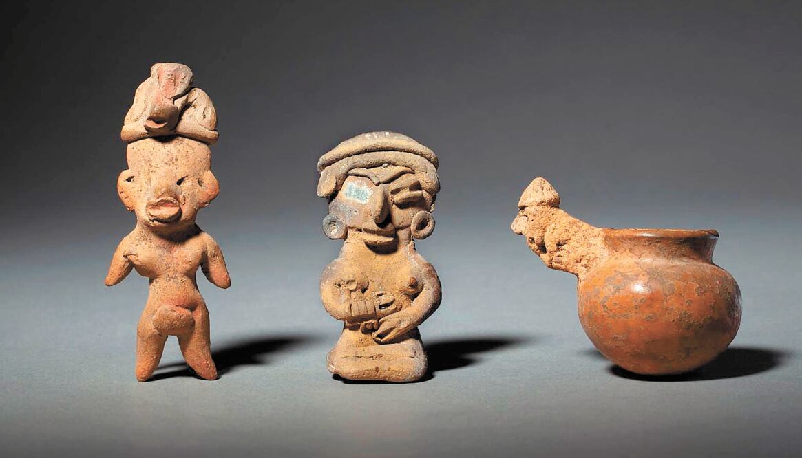 Tres de las piezas de origen mexicano que se han puesto a la venta por la casa Millon. IMAGEN DEL CATÁLOGO DE MILLON