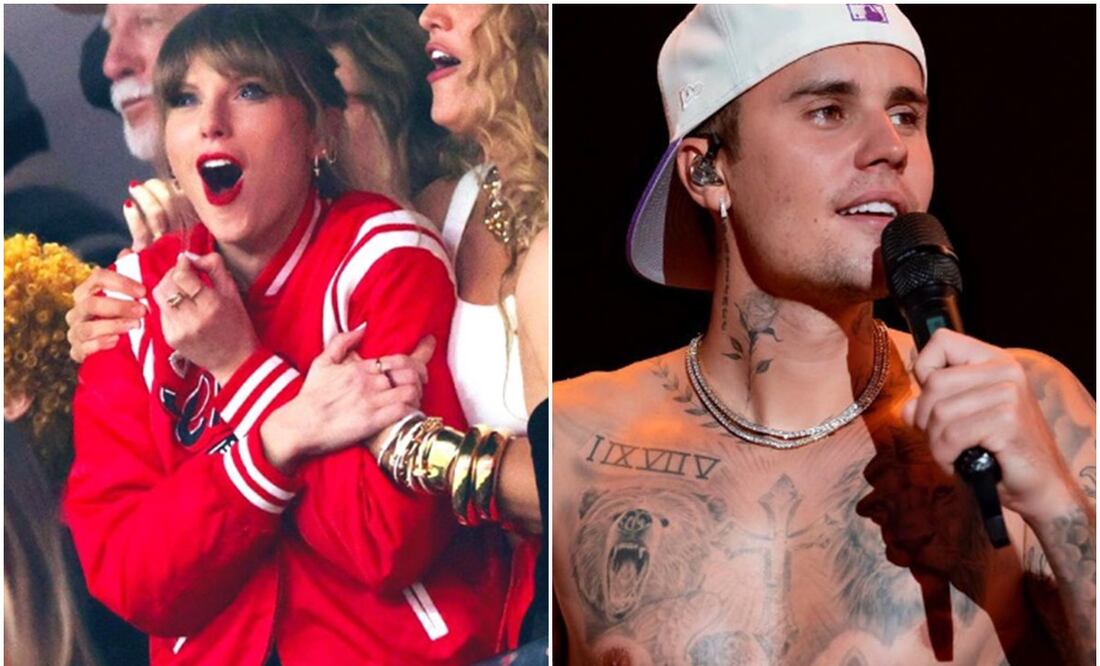 Justin Bieber y Taylor Swift. Foto: Redes