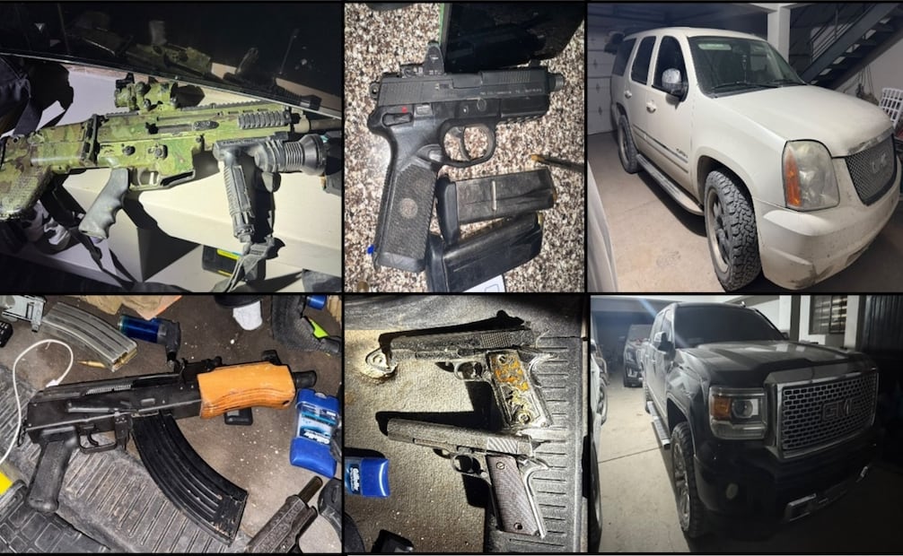 Los uniformados aseguraron cinco armas de fuego, 16 cargadores, 400 cartuchos y dos vehículos. Foto: Especial