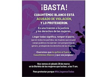 Mujeres se movilizan contra impunidad de Cuauhtémoc Blanco