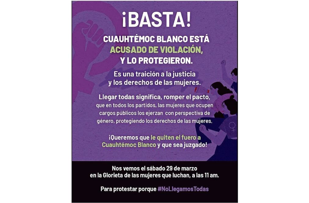 La marcha de los colectivos feministas está programada para el sábado en la Glorieta de las Mujeres que Luchan. Foto: Especial