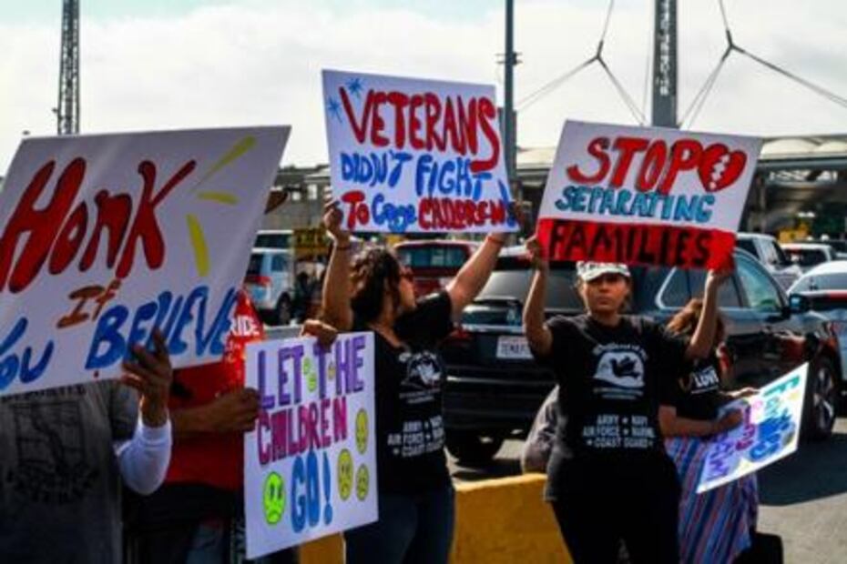 Protestan en ambos lados de la frontera contra separación de familias