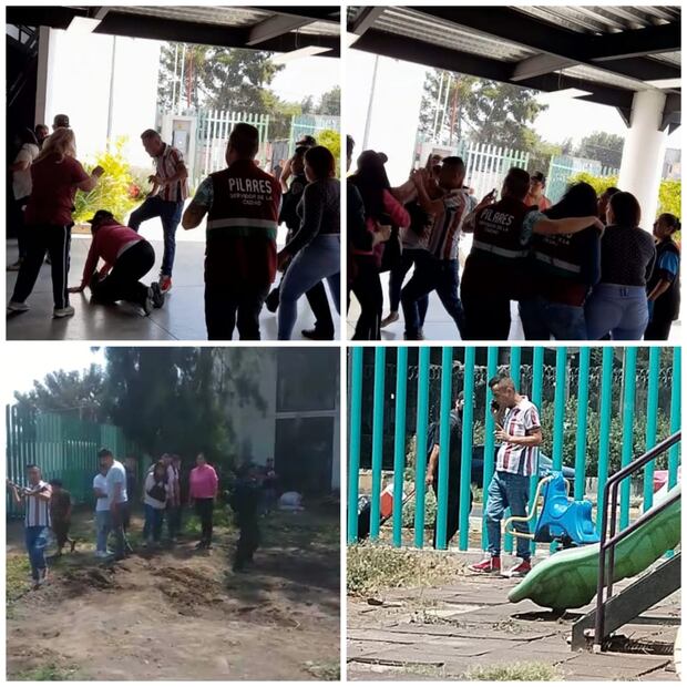 Grupo político porril encabezado presuntamente por Cristian N, en la alcaldía Gustavo A. Madero agrediendo a empleados de PILARES Villa de Aragón