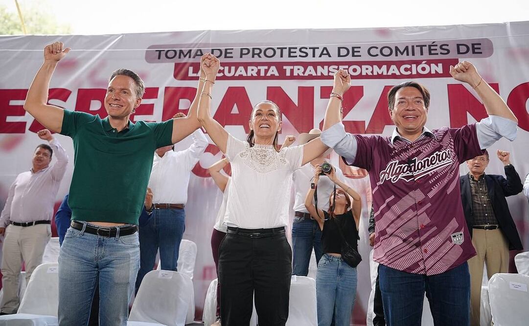 Manuel Velasco y Claudia Sheinbaum estuvieron de gira en Coahuila. Foto: Especial