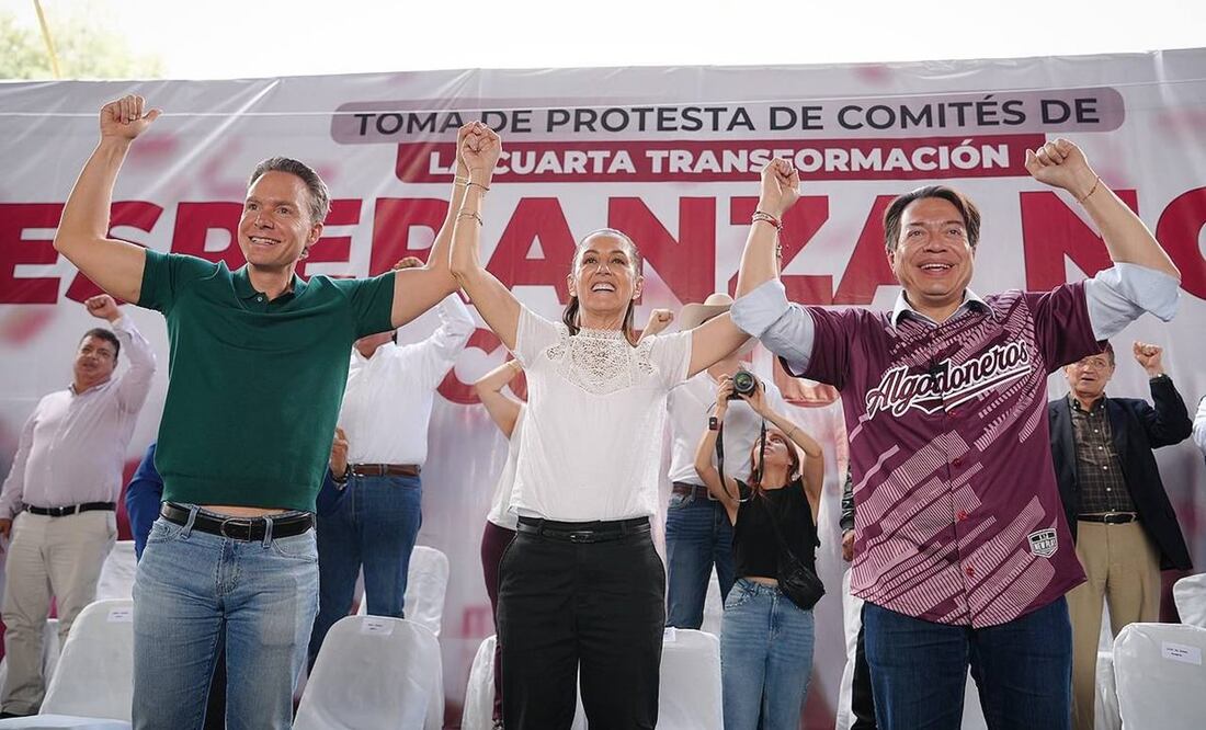 Manuel Velasco y Claudia Sheinbaum estuvieron de gira en Coahuila. Foto: Especial