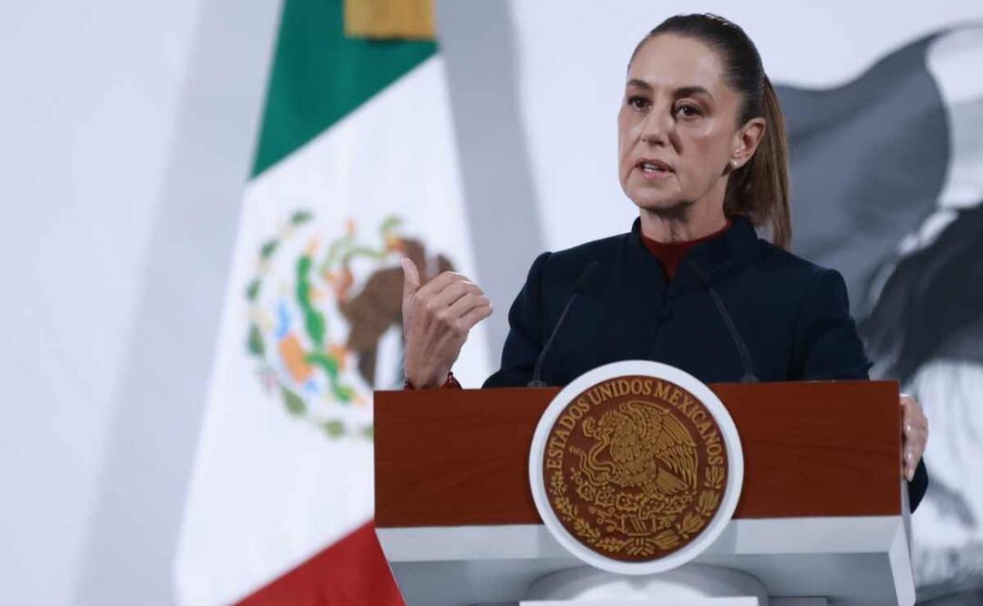 Claudia Sheinbaum, presidenta de México, durante la mañanera del 14 de octubre del 2025. Foto: Fernanda Rojas / EL UNIVERSAL.