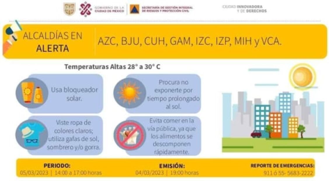 Alertan por temperaturas de hasta 30 grados para este domingo en la CDMX: ¡No olvides el bloqueador! 