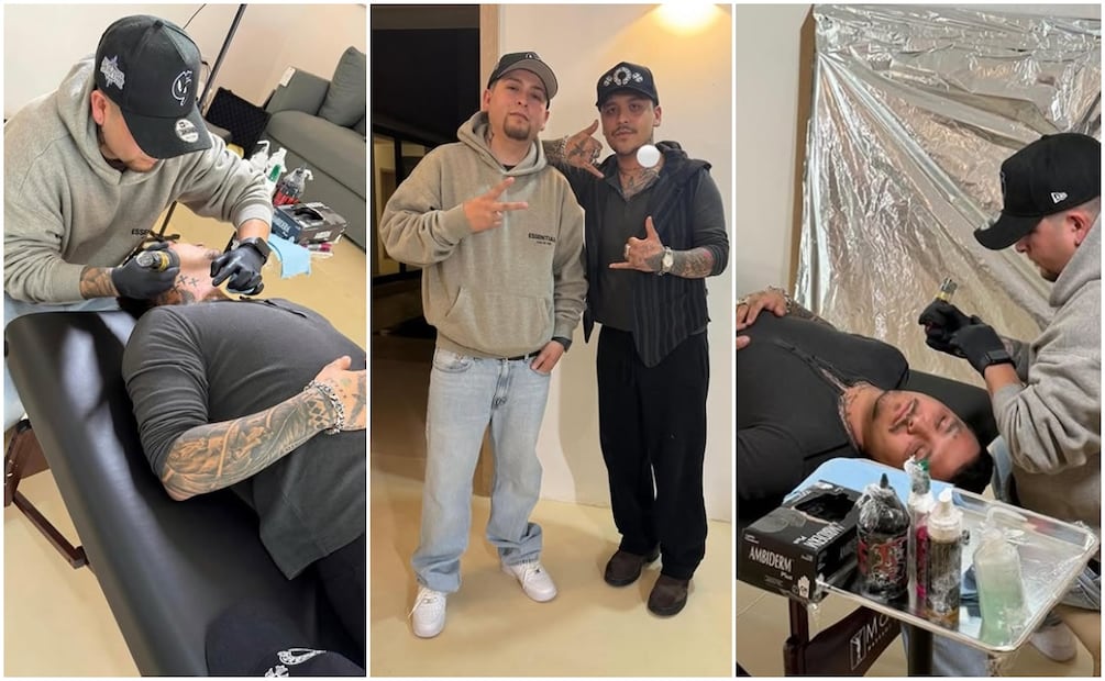 Christian Nodal se hace un nuevo tatuaje en el cuello.
Fotos: Instagram tattoosbyjavier13
