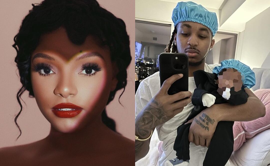 La actriz Halle Bailey, junto a su pareja  Darryl Dwayne y su hijo Halo. Foto: Instagram oficial.