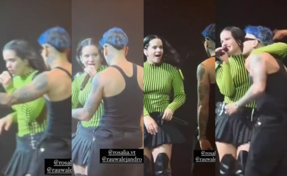 Rauw Alejandro sorprende a Rosalía en pleno escenario y bailan juntos
