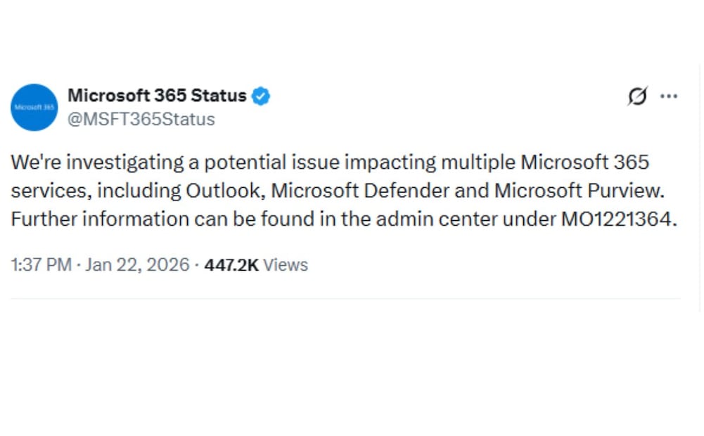 Reportan caída de Microsoft a nivel mundial: esto se sabe. Imagen: captura de pantalla