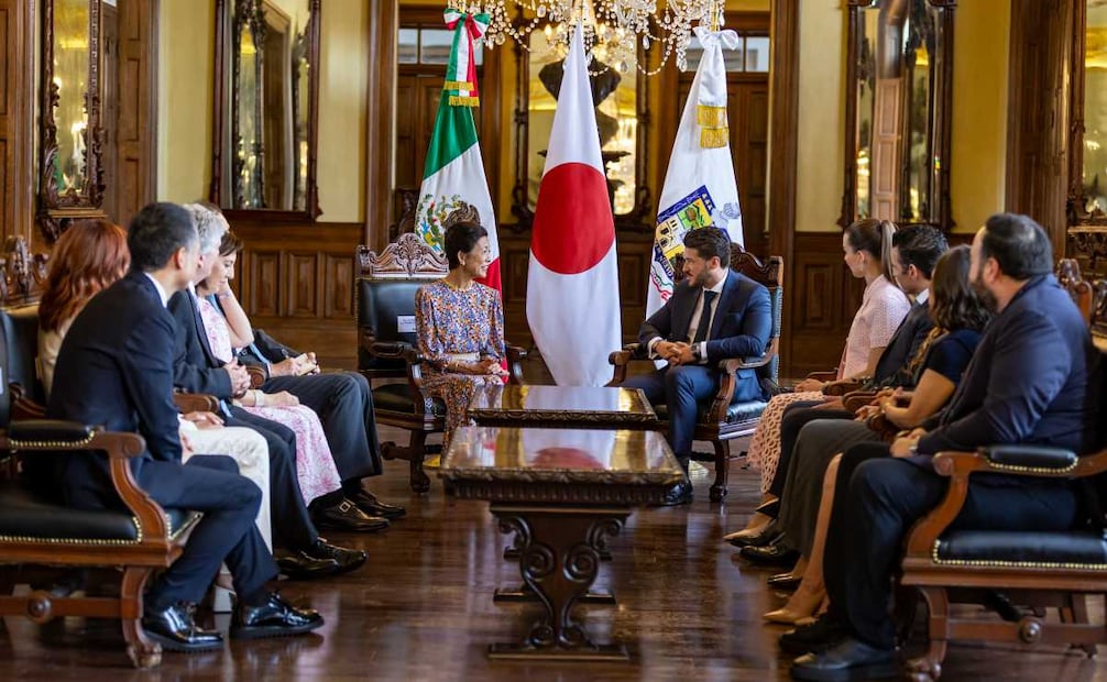 El gobernador de Nuevo León, Samuel García, y la princesa de Japón, Hisako de Takamado. Foto: Especial