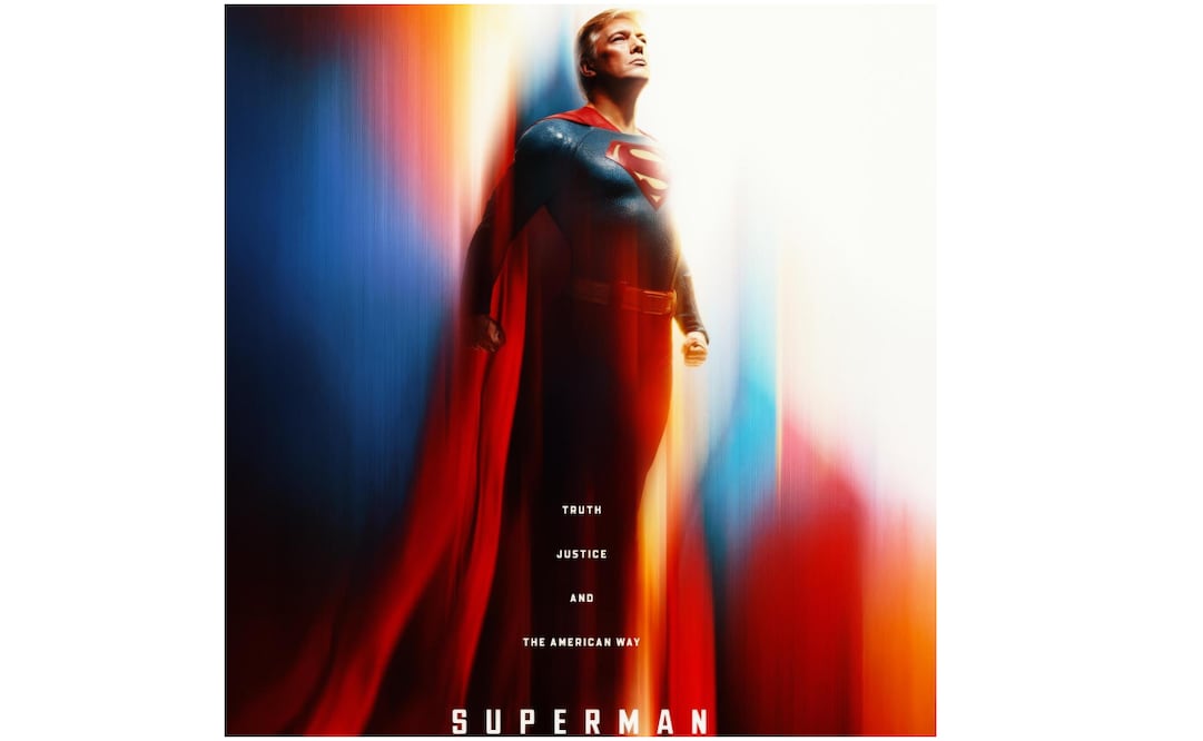 IA de Donald Trump como Superman, compartida por la Casa Blanca. (10/07/25) Foto: X