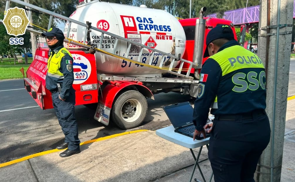 Dispositivos de revisión de transportes de materiales peligrosos. Foto: SSC CDMX