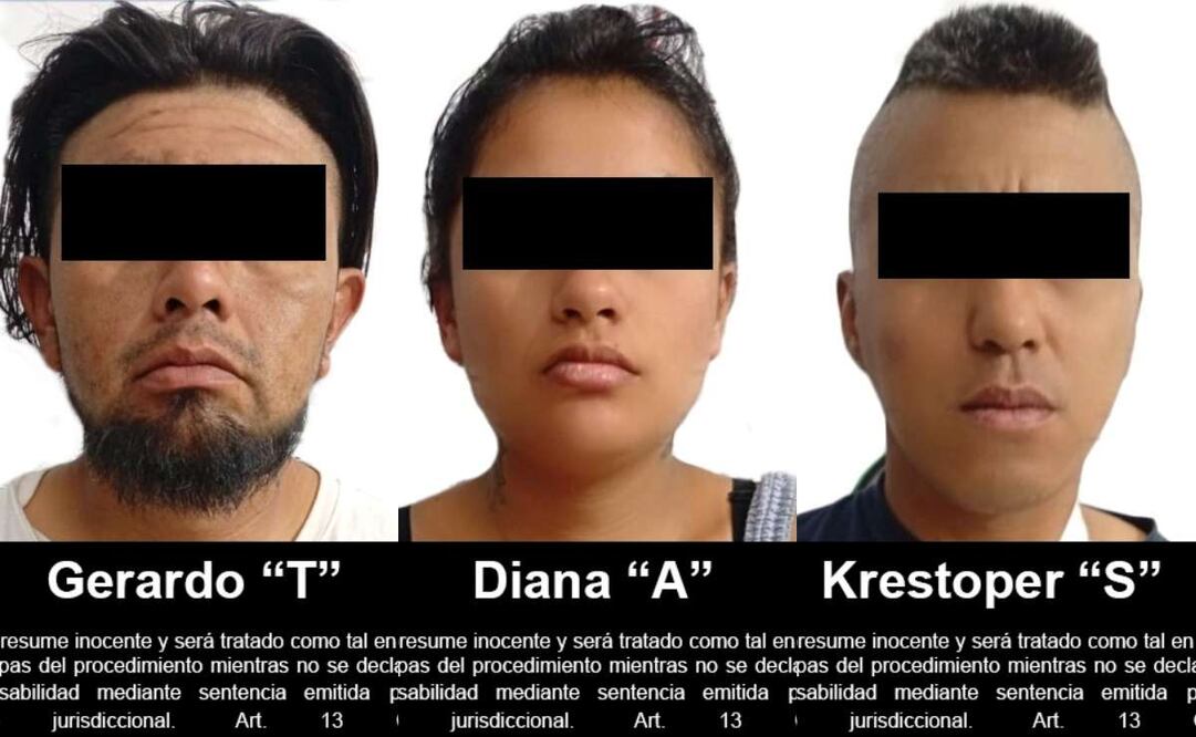 Tres de los presuntos integrantes del Cártel de Santa Rosa de Lima detenidos. Foto: Especial