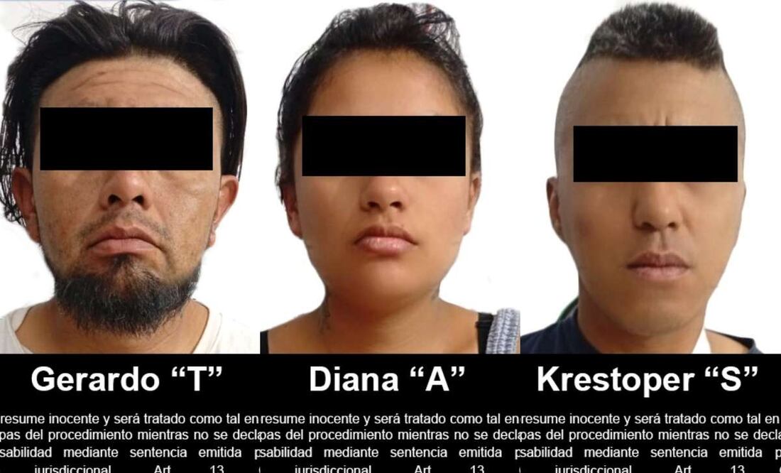 Tres de los presuntos integrantes del Cártel de Santa Rosa de Lima detenidos. Foto: Especial