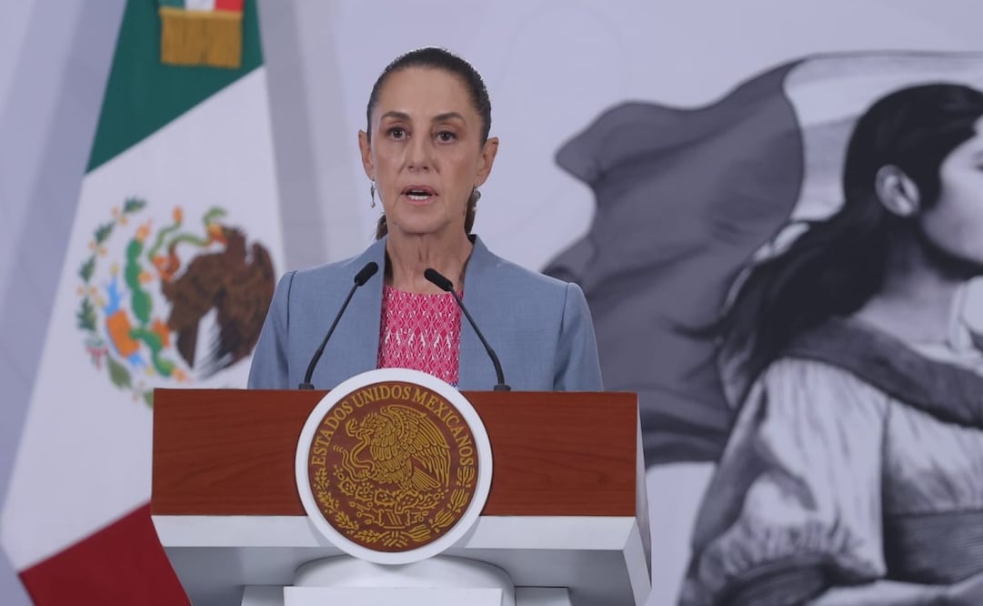 La presidenta Claudia Sheinbaum en la Mañanera del Pueblo del 21 de abril de 2026 en Palacio Nacional. Foto: Gabriel Pano/ EL UNIVERSAL