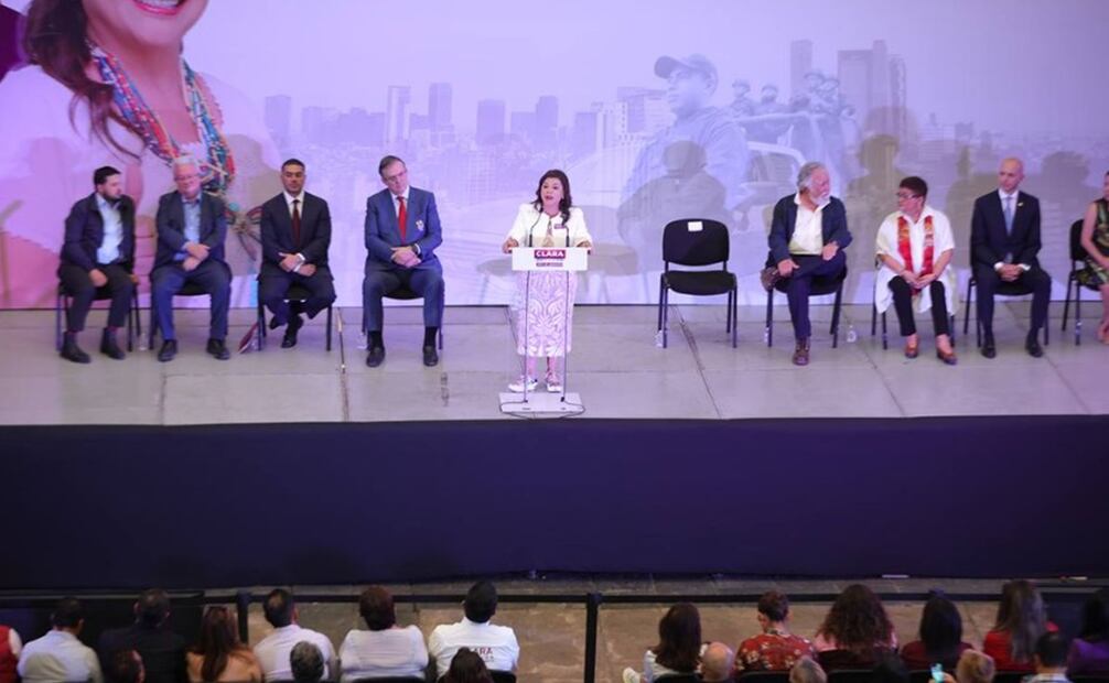 Clara Brugada en su presentación de su Estrategia de Seguridad para la CDMX. Foto: Tomadas de la cuenta de Instagram de clara_brugada_m