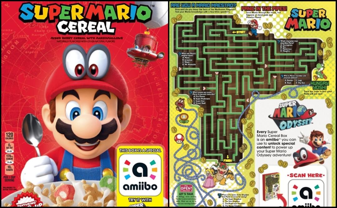 The cereal is made of oats, corn, rice, and little Mushroom-shaped marshmellows - Photo: Taken from @NintendoAmerica's official Twitter account