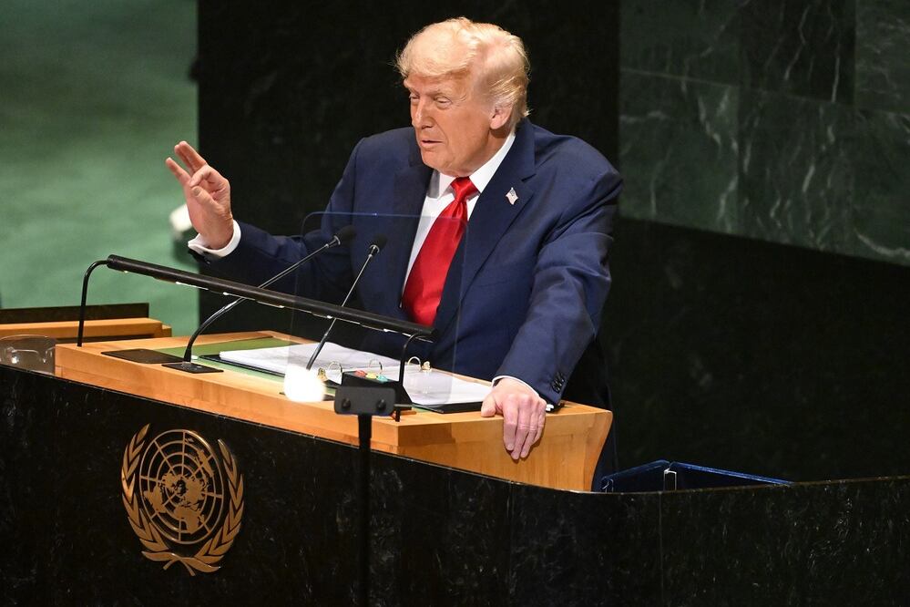 El presidente estadounidense, Donald Trump, durante su discurso ante la Asamblea General de la ONU, en Nueva York. FOTO: EFE