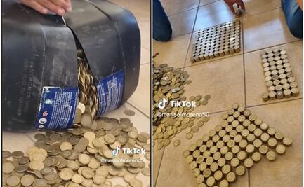 TikTok: Ahorran más de 100 mil juntando monedas de 10 pesos por tres años