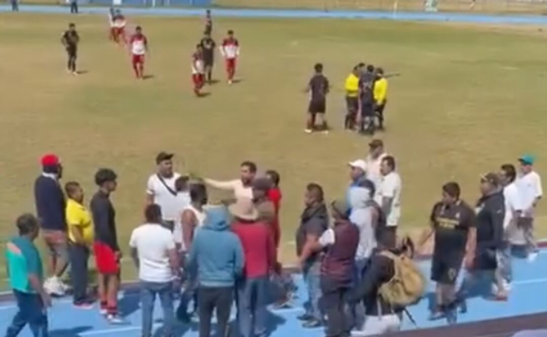 Partido de fútbol en Tlaxcala concluye en a golpes y disparos (17/02/2025). Foto: Captura de pantalla