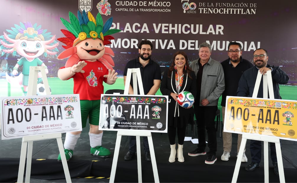 Las placas conmemorativas del Mundial 2026 están disponibles en tres colores y son de edición ilimitada. Foto: Gobierno de la Ciudad de México