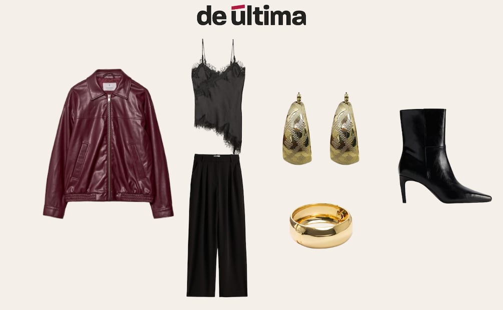 Look formal: Sastrería negra, encaje y una chamarra statement para cerrar el año con estilo. Foto: Stradivarius, H&M