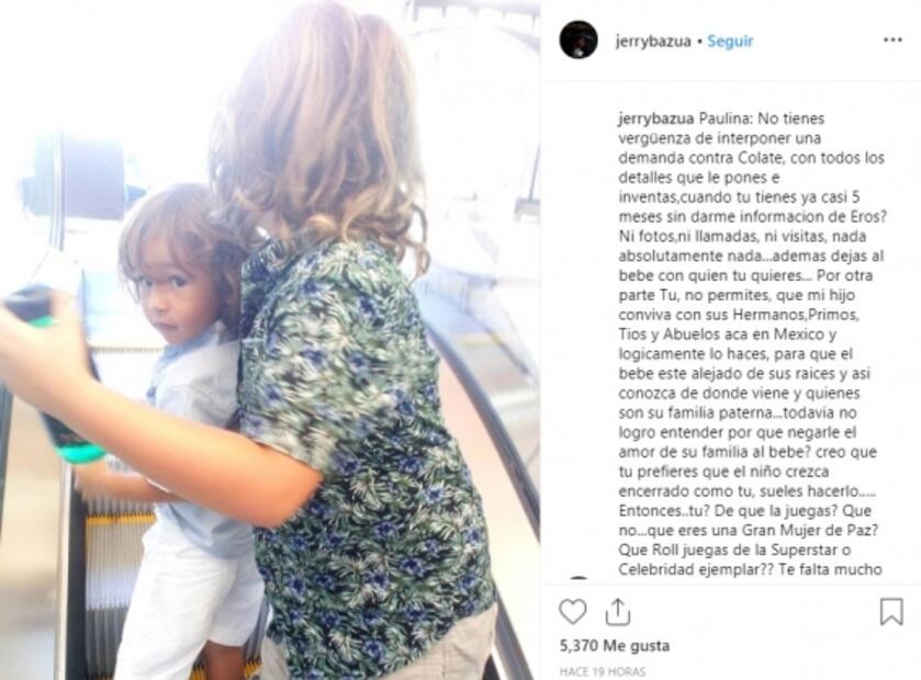 Gerardo Bazúa se lanza contra Paulina Rubio por negarle ver a su hijo